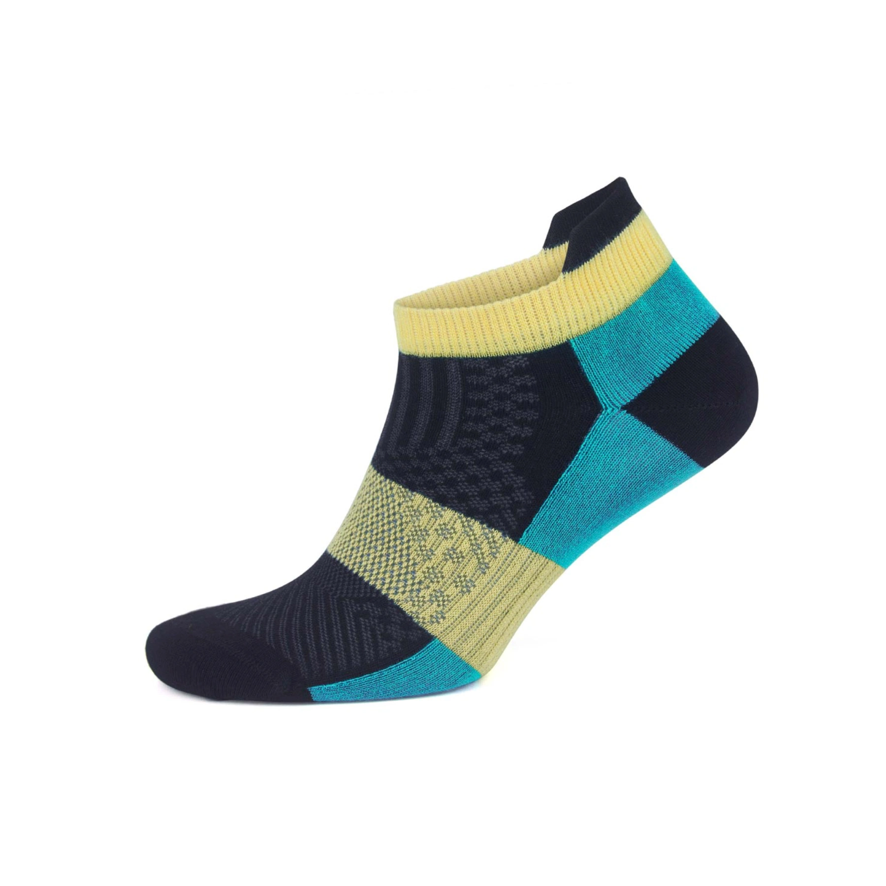 Bamboo aqua athletic sneaker sock with heel tab