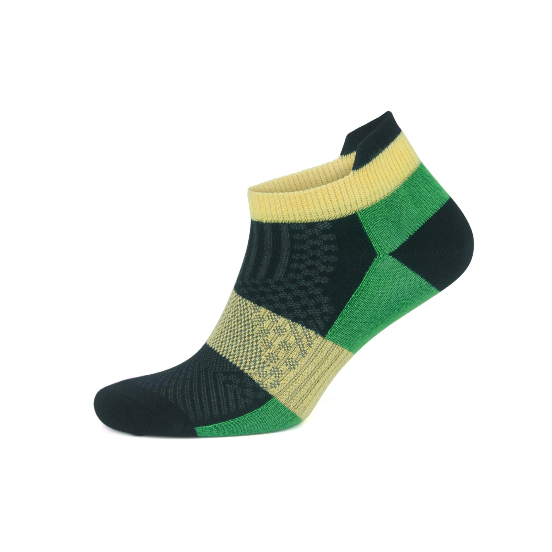 Bamboo green athletic sneaker sock with heel tab