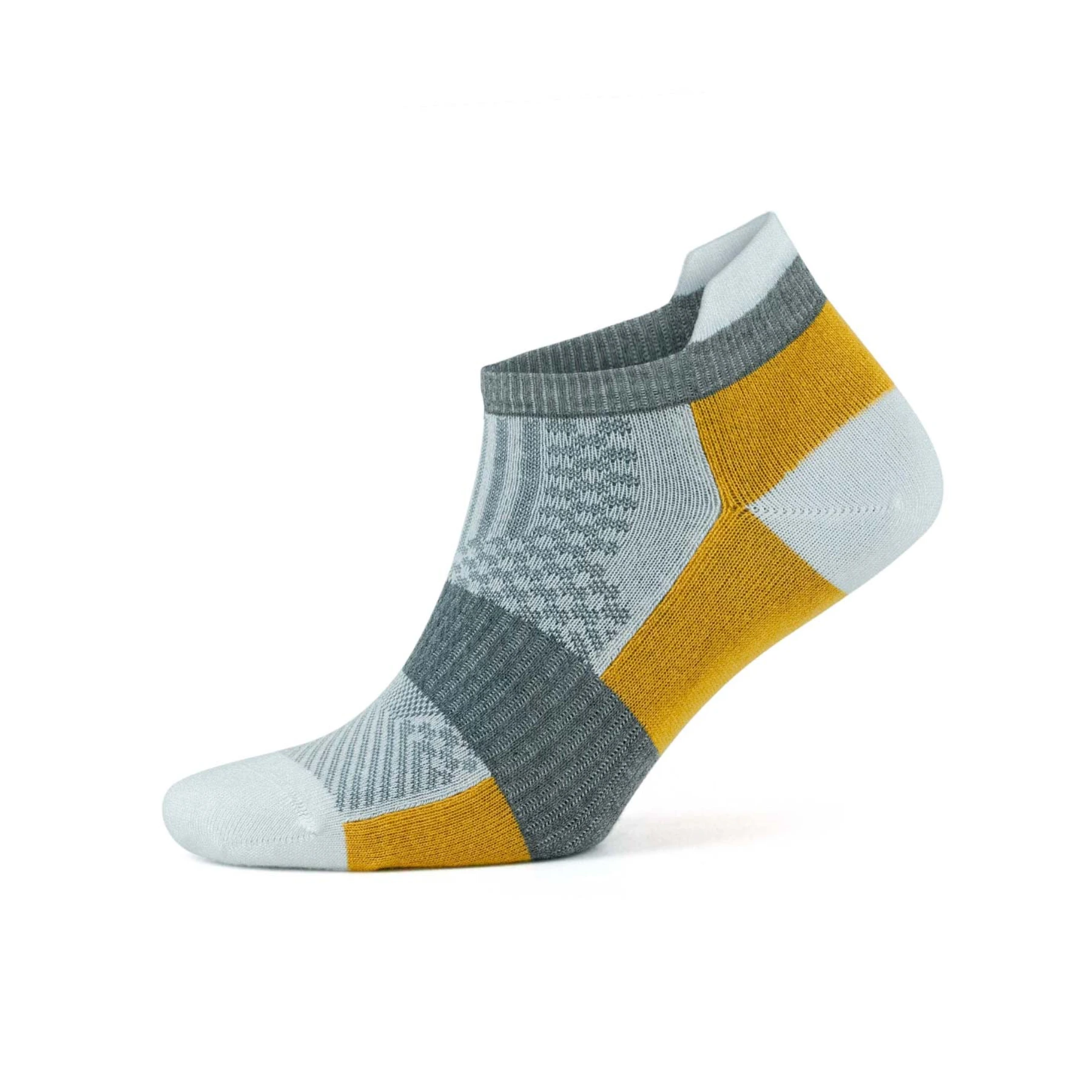 Bamboo grey athletic sneaker sock with heel tab