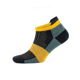 Bamboo orange athletic sneaker sock with heel tab