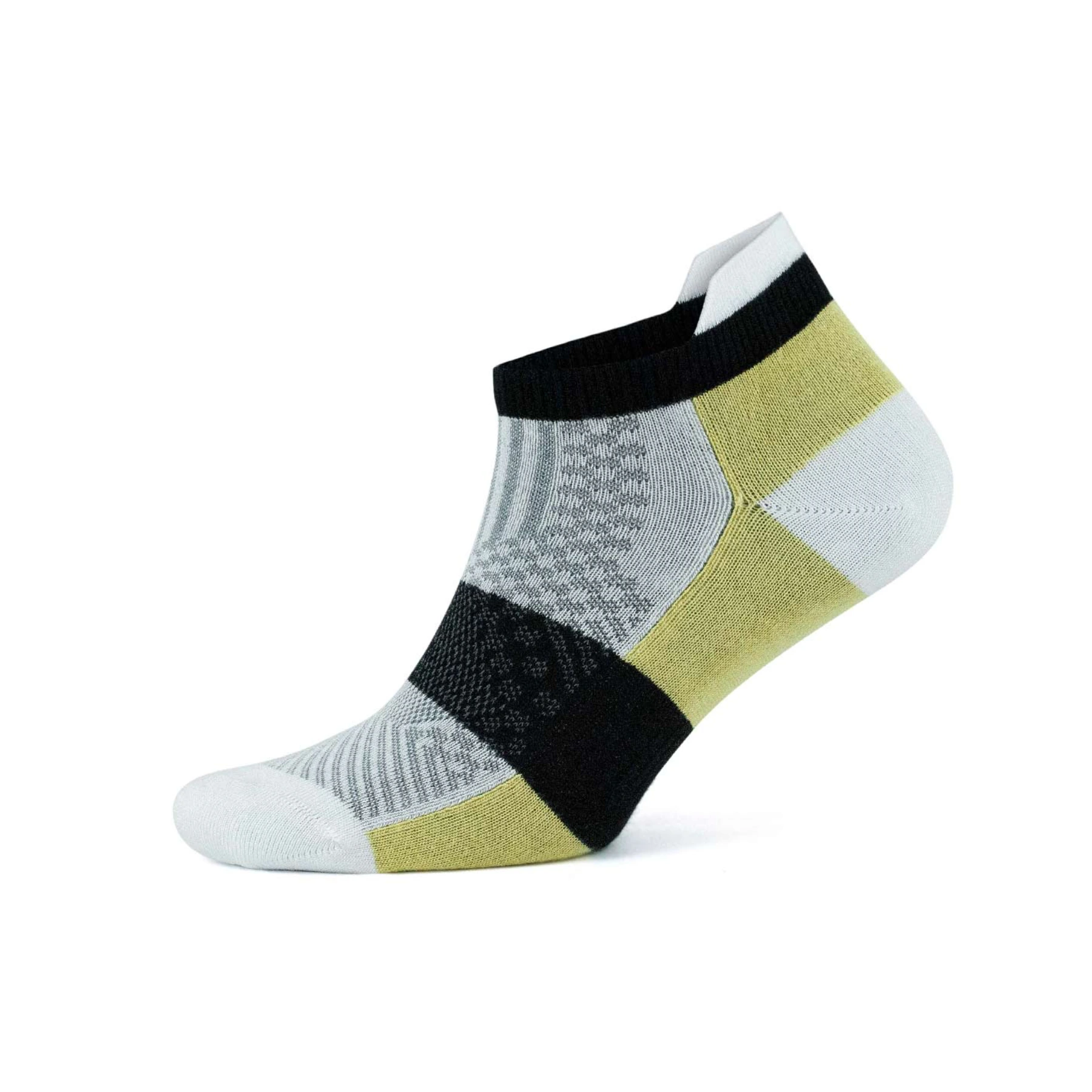 Bamboo yellow athletic sneaker sock with heel tab