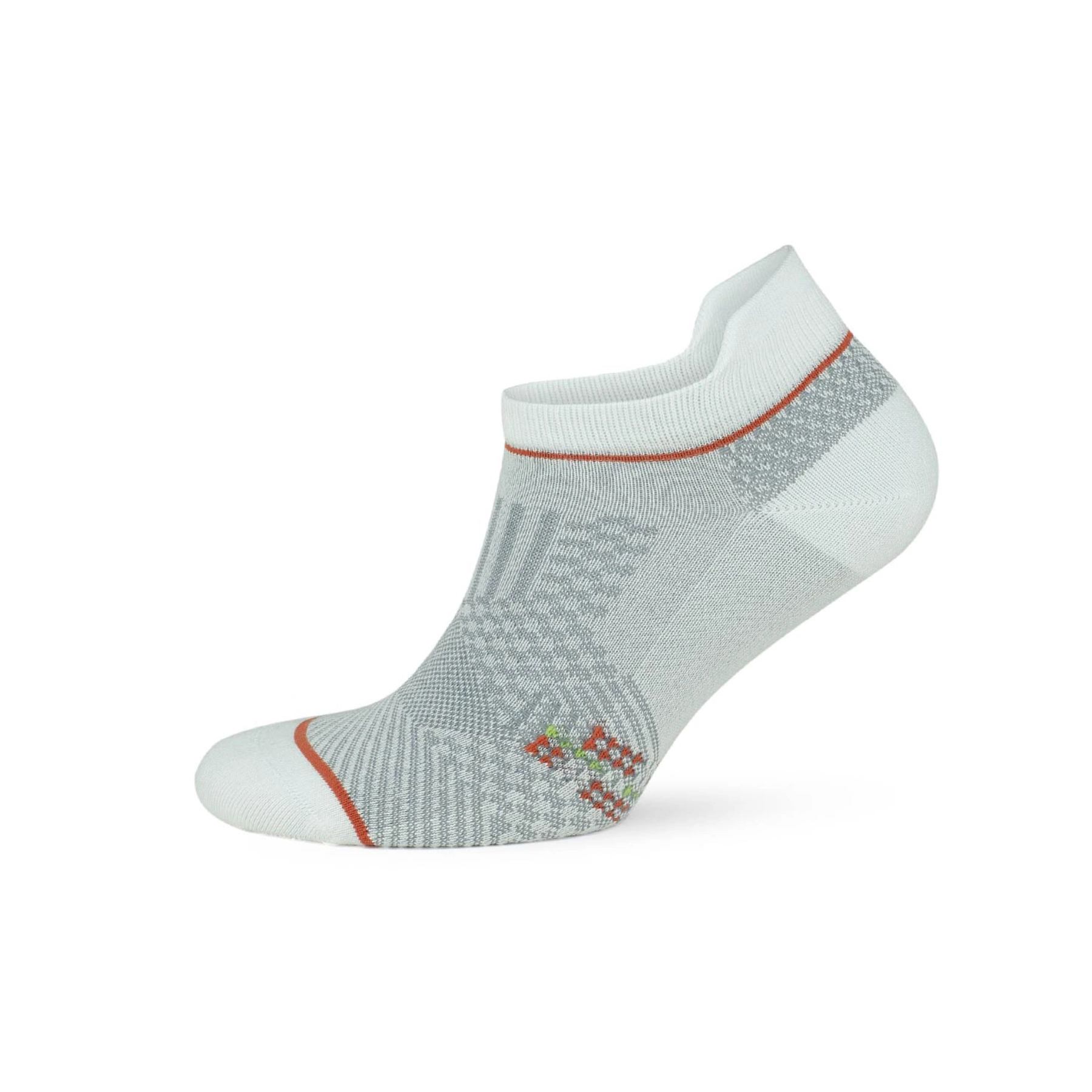 Light grey athletic sock for running and golf with heel tab