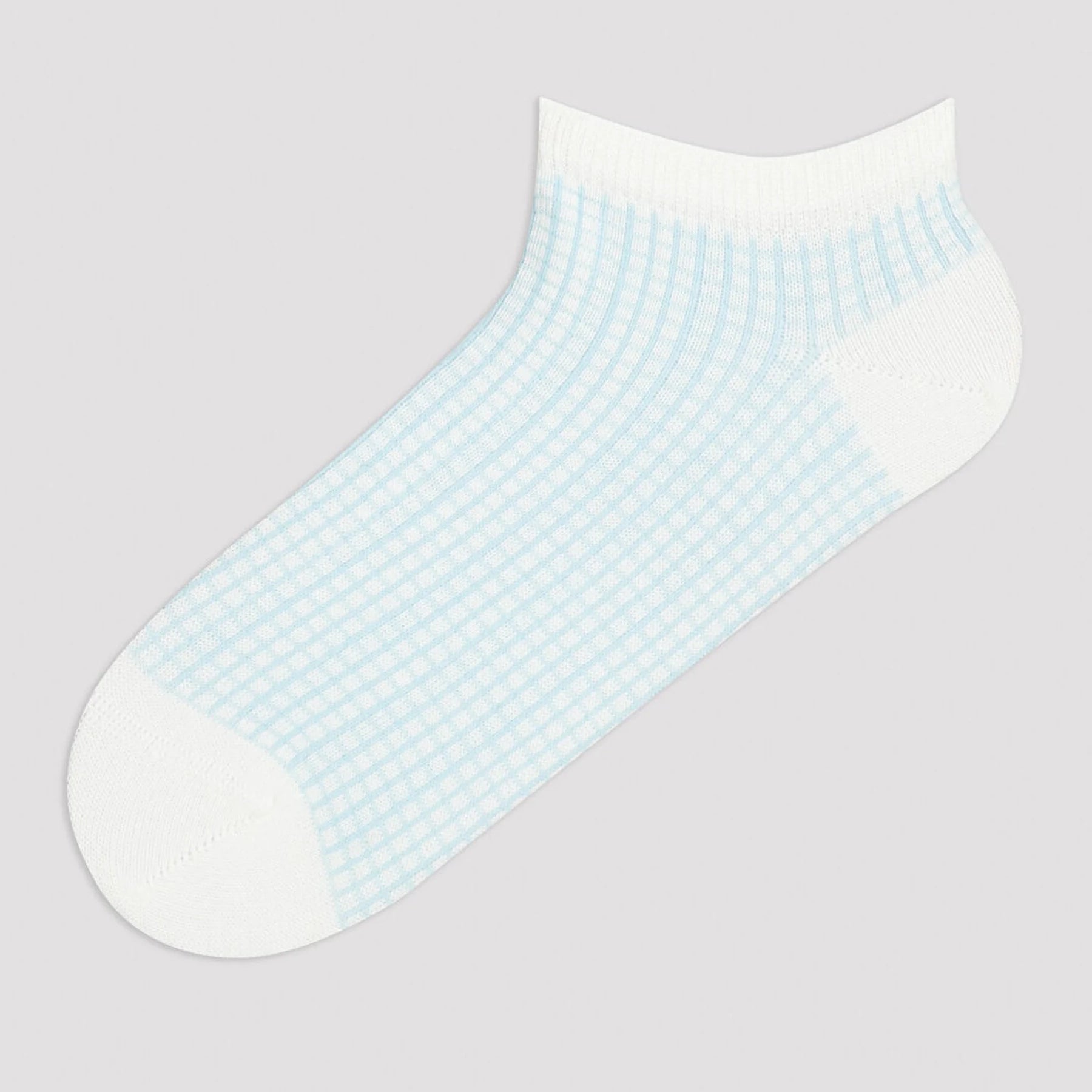 Blue and white sneaker socks