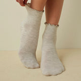 Soft ruffle socks with a charming edge, perfect for any outfit.