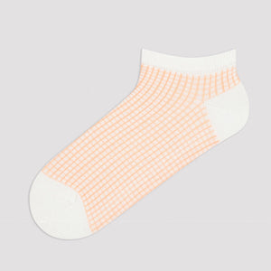 Apricot and white sneaker socks