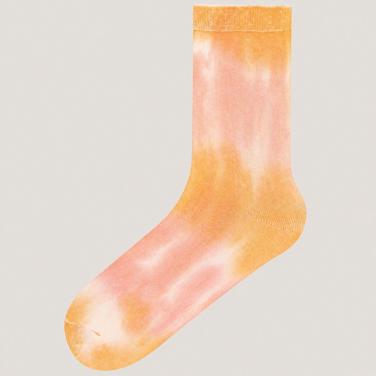 Image of washed orange and pink crew sock