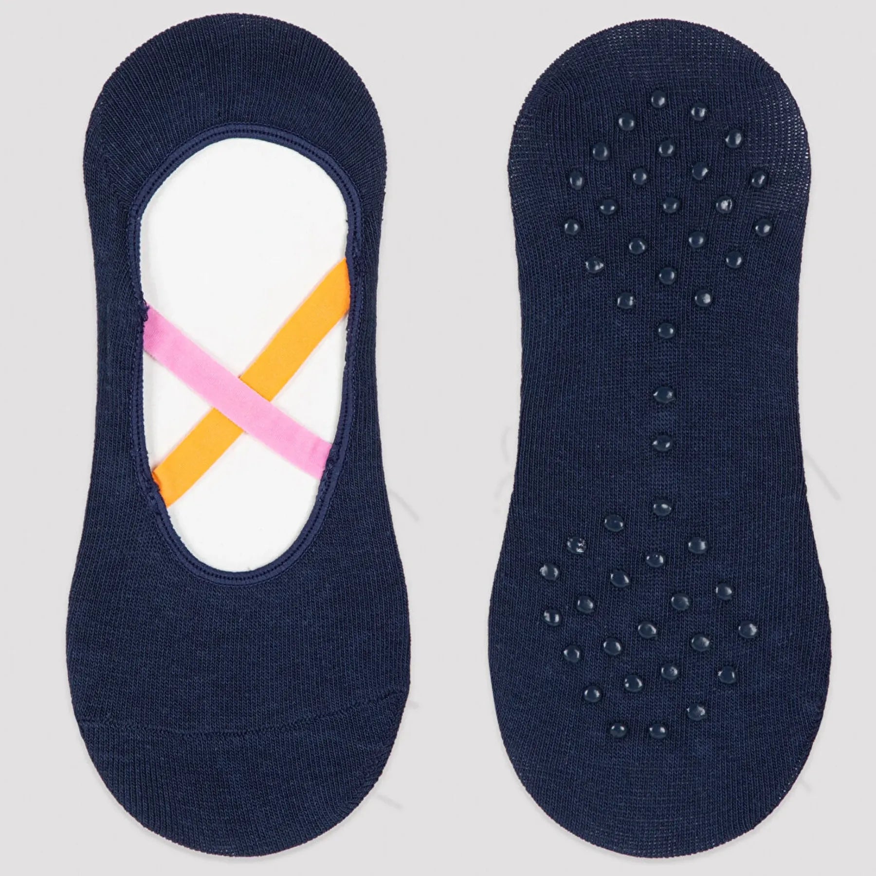 image of dark blue yoga socks