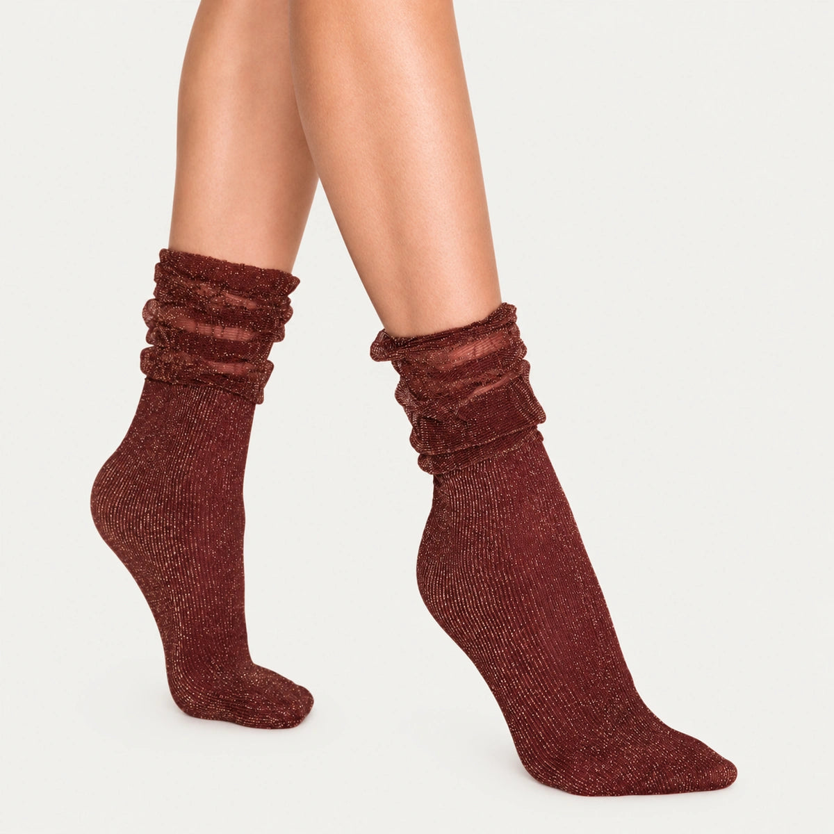 burgundy_sheer_sparkly_socks - Uniq Socks