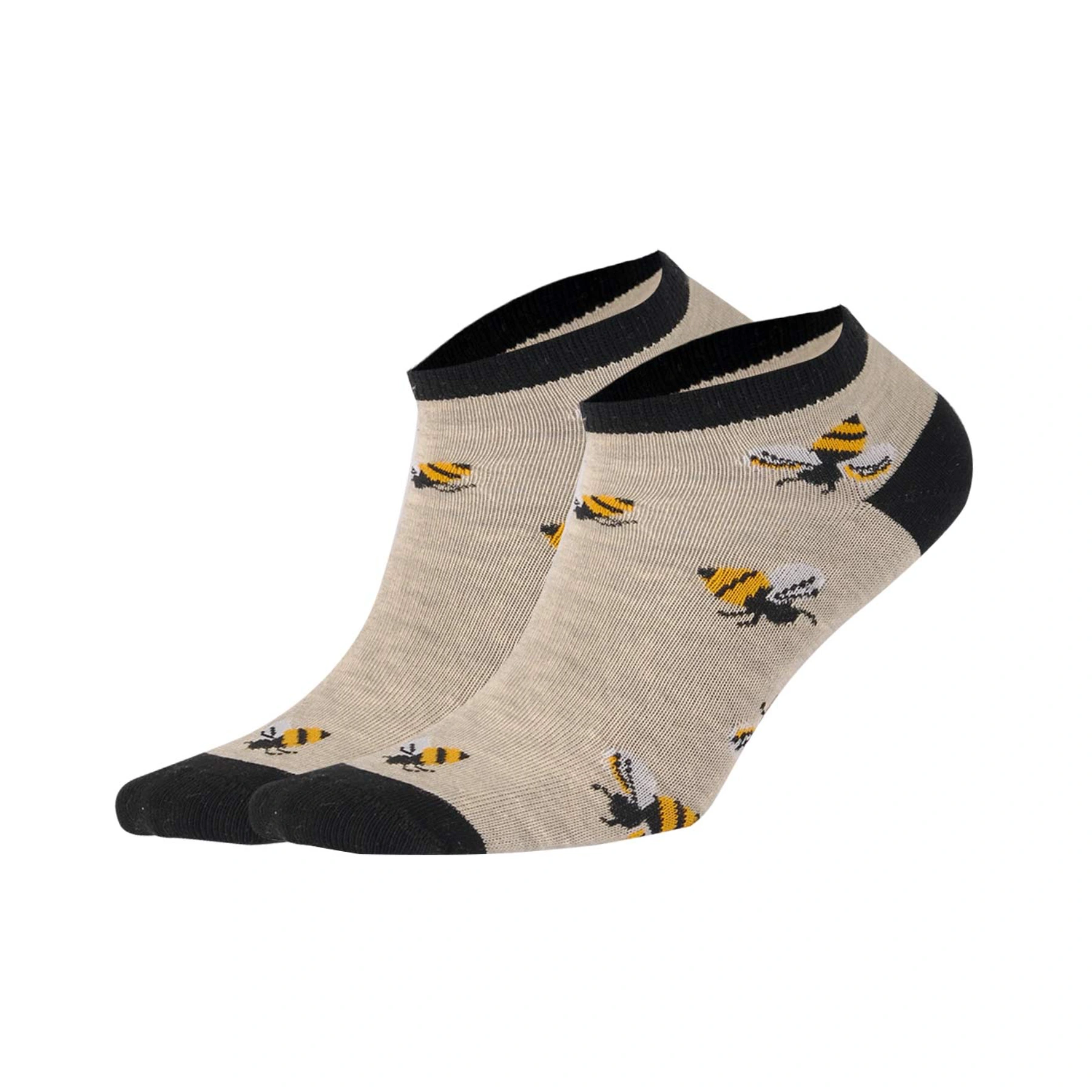 photo of beige honeybee-themed ankle socks