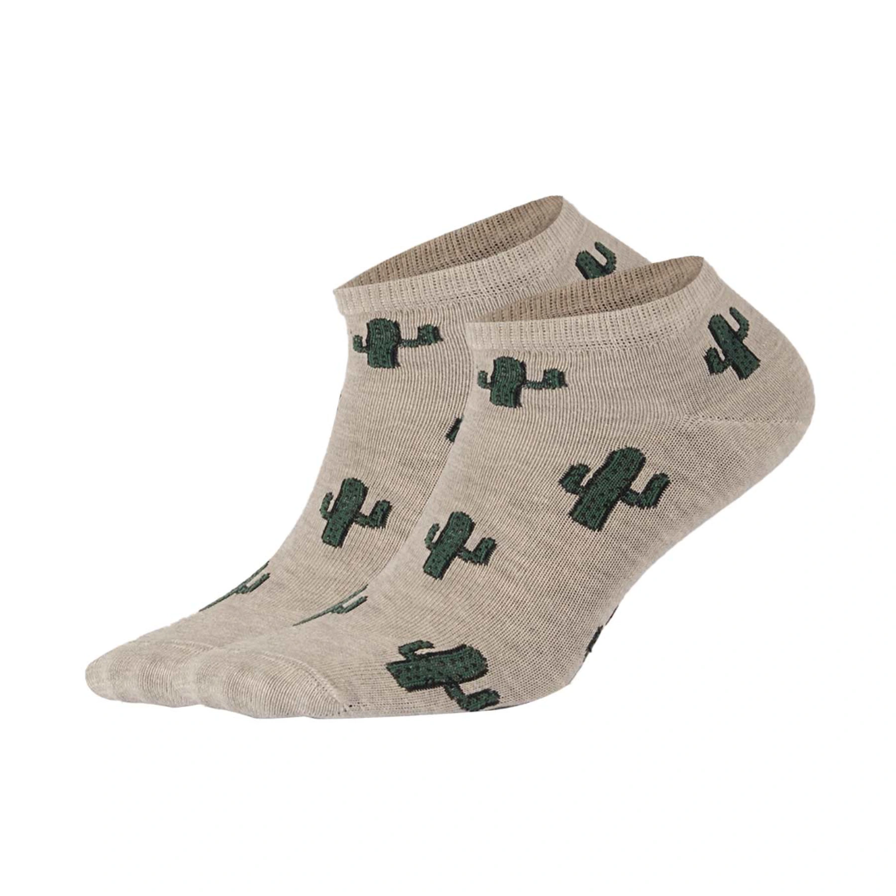 photo of light grey cactus-themed ankle socks