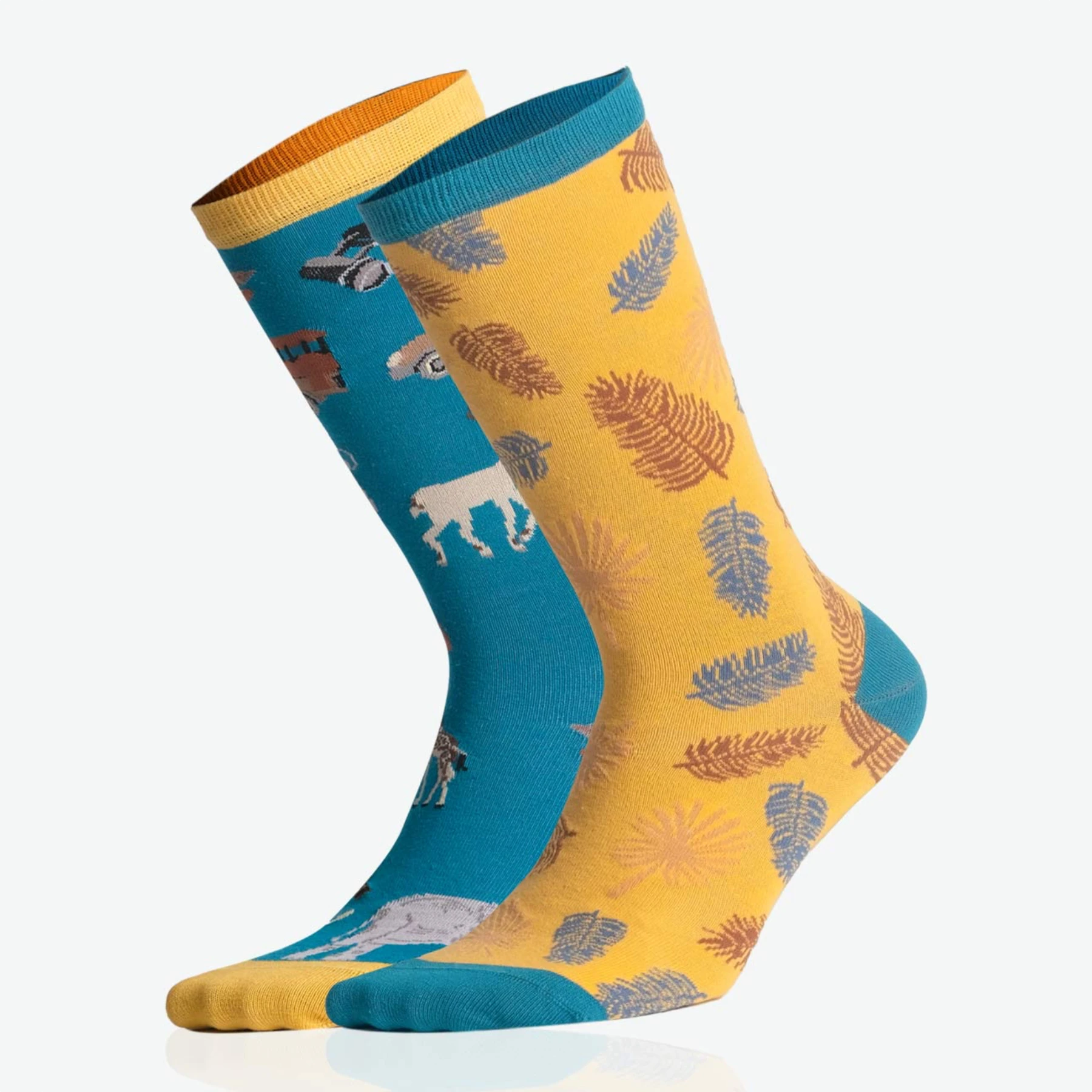 Yellow animal themed socks