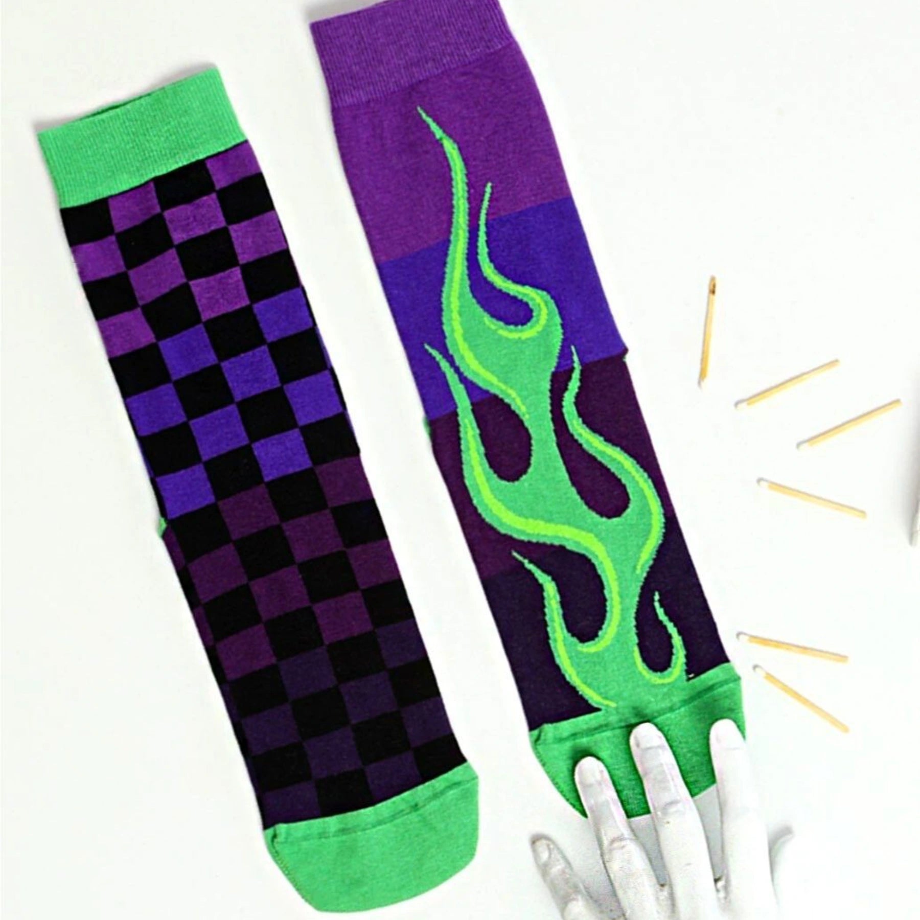 image of fire themed socks