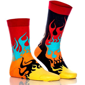 image of fire themed socks