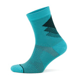 Close up picture of aqua black bamboo mens socks