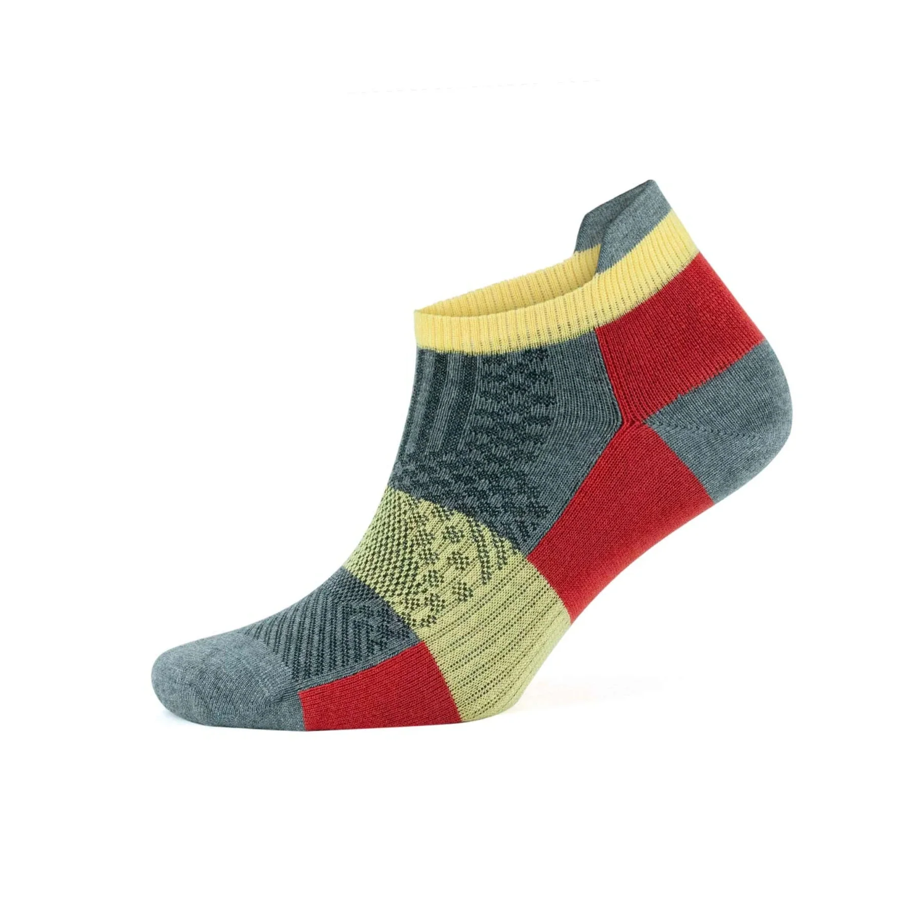 Bamboo red athletic sneaker sock with heel tab