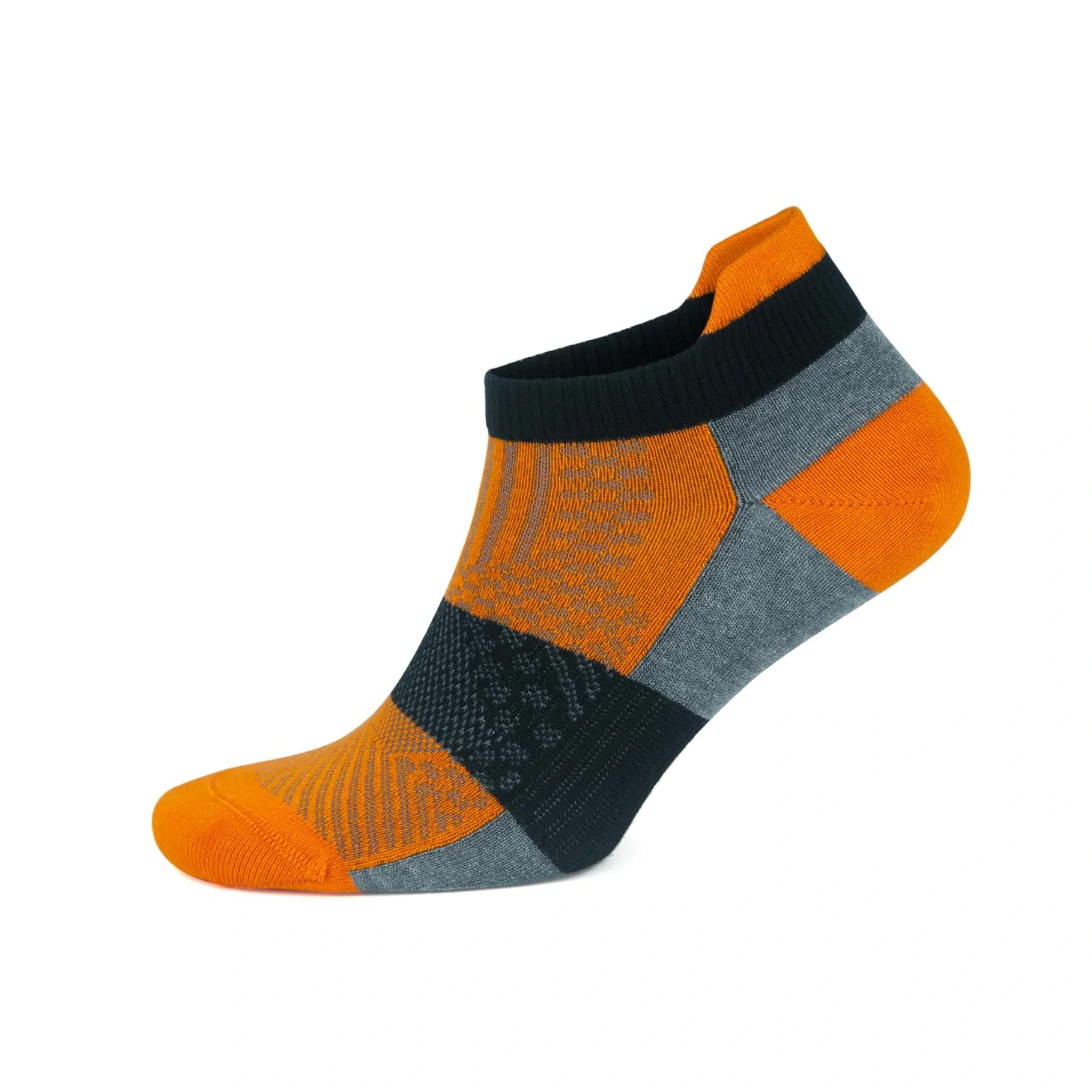 Bamboo orange athletic arch support sock