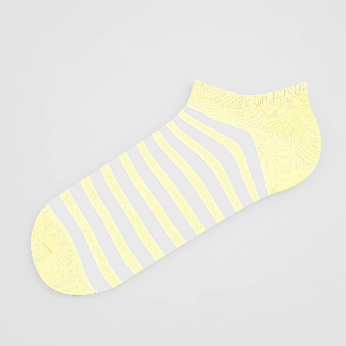 Sheer yellow striped ankle socks